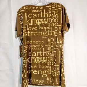 Know Tops - Know Top Sz XL Tee Brown With Tan Inspiration Know Tops - Know Top Sz XL Tee Brown With Tan Inspiration